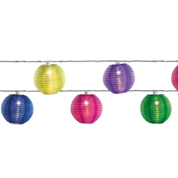 LED Solar Lampionkette bunt