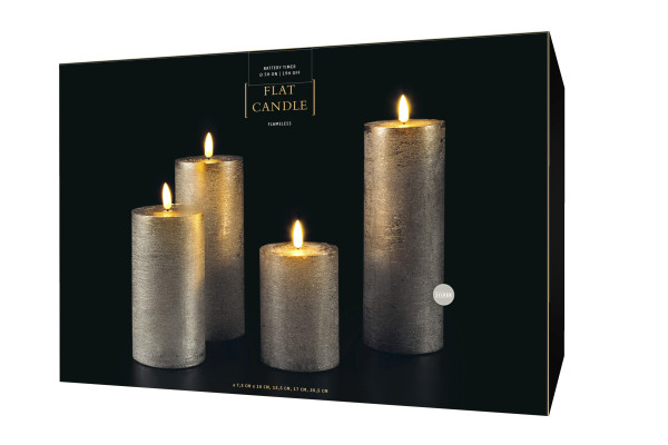 Flat Candle Set large grey