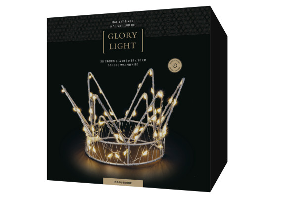 LED Silver 3D Crown