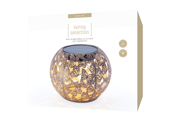 LED Solar Antic Globe Farfalla