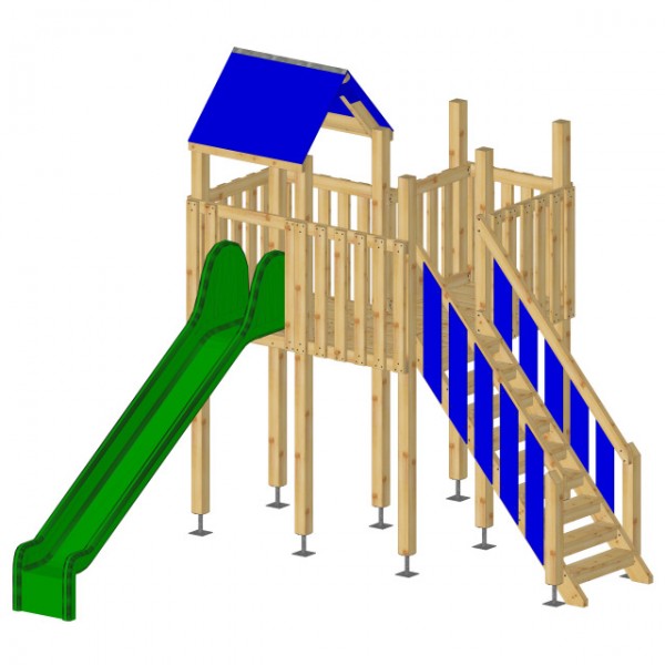 Spielturm TRE, Treppe u. Rutsche