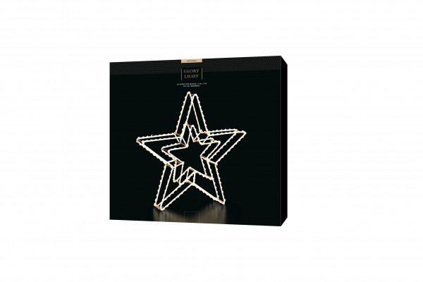 LED 3D Double Star Silber