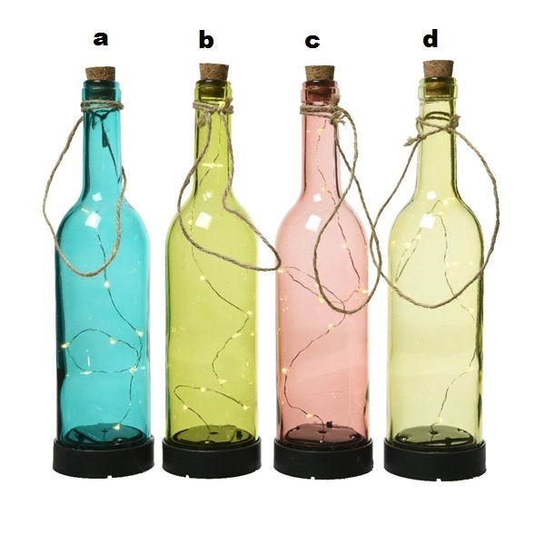 LED Solarflasche div. Farben