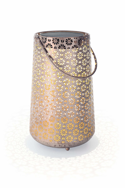 LED Solar Antic Lantern Platin