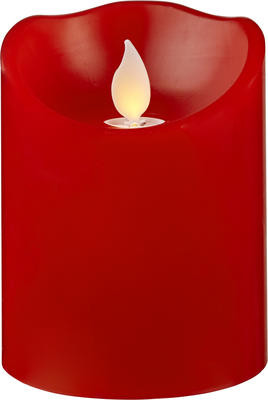 LED Pillar Kerze M-Twinkle Rot