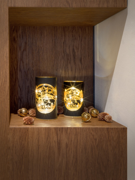 LED Glass Swiss Alps black